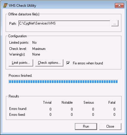 VHS Check utility